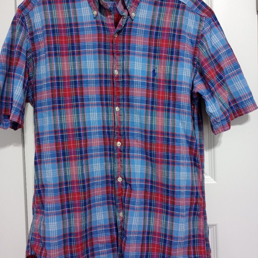 RL Plaid short sleeve Shirt, Size S